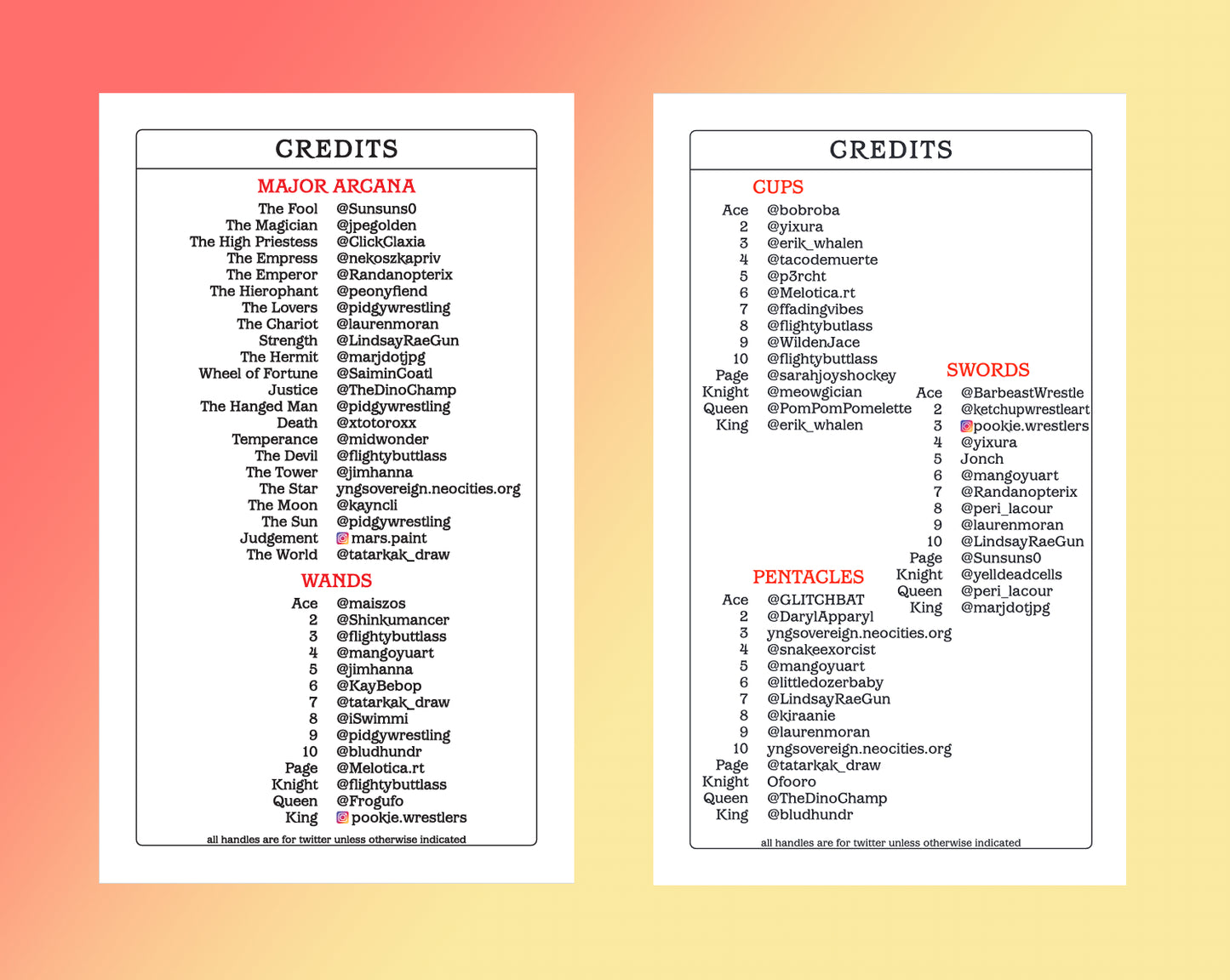 Tarot Supercard Wrestling Charity Art Deck