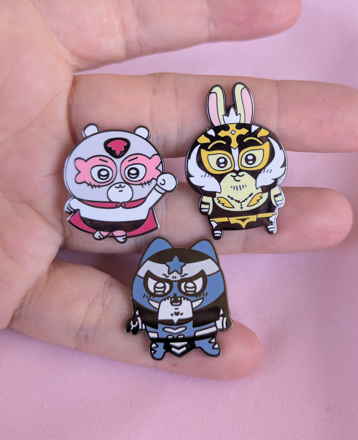 *Lucha Chiikawa Enamel Pin Trio