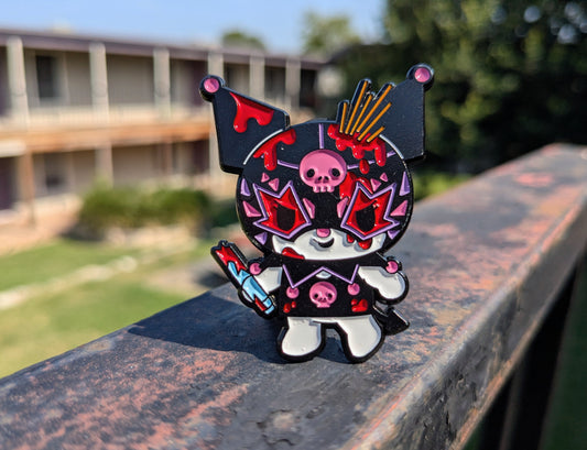 Deathmatch Kuromi Dyed Metal Soft Enamel Pin