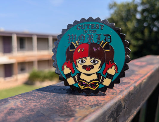 Cutest in the World Maki Itoh Black Plated Hard Enamel Pin