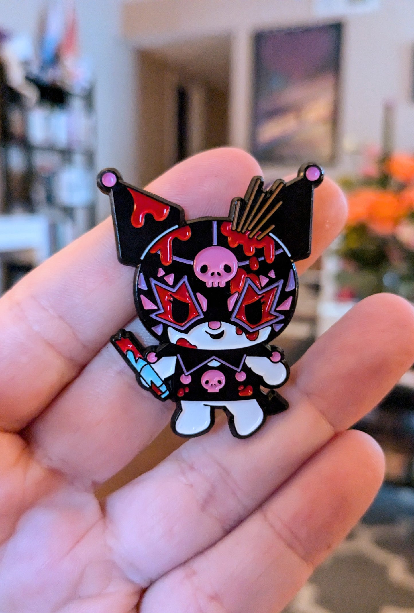 Deathmatch Kuromi Dyed Metal Soft Enamel Pin