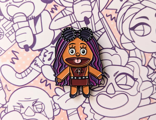 *Puppet Mone Dyed Metal Soft Enamel Pin